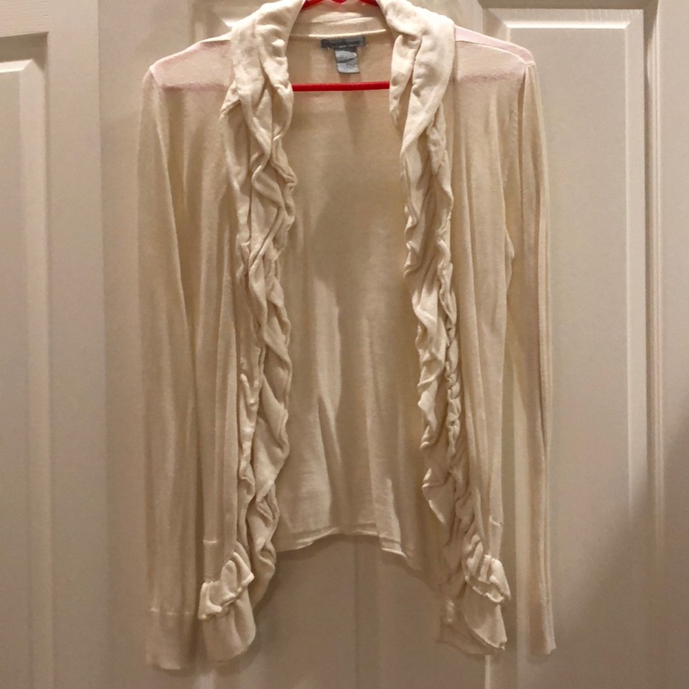 Charlotte Russe Open Sweater with Ruffles
